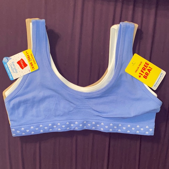 Hanes Other - Hanes Bras, S, Blue/Beige/White 💙